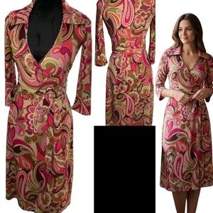 RUBY‎ SIZE 2 RETRO VINTAGE WRAP AROUND MIDI DRESS.